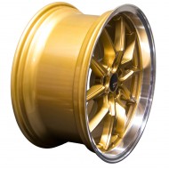 Option Lab S718 Top Secret Gold w/Machined Lip 19x9.5 5x112 +35