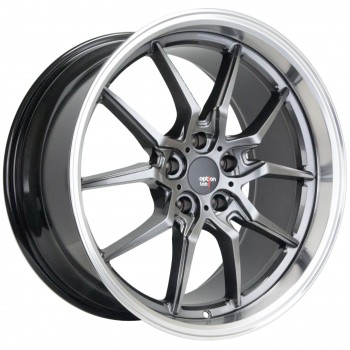 Option Lab S718 Nightfall Grey w/Machined Lip 19x9.5 5x112 +35