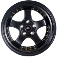 MST MT07 Matte Black Gold Rivets 17x9 +20