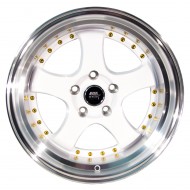 MST MT07 White Machined Gold Rivets 17x9 +20