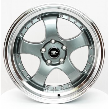 MST MT07 Gunmetal w/Machined Lip 17x9 5x112 +20