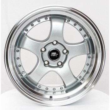 MST MT07 Silver w/Machined Lip 17x9 5x112 +20