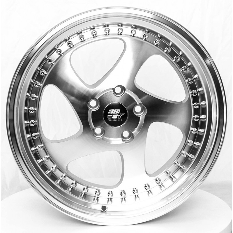 MST MT15 Silver w/Machined Lip 18x9.5 5x112 +35