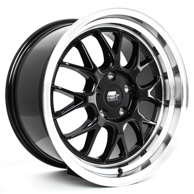 MST MT43 Black W/Machined Lip 18x8.5 5x112 +35