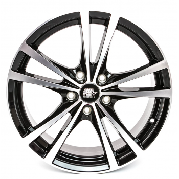 MST Saber Glossy Black w/Machined Face 17x7 5x112 +45