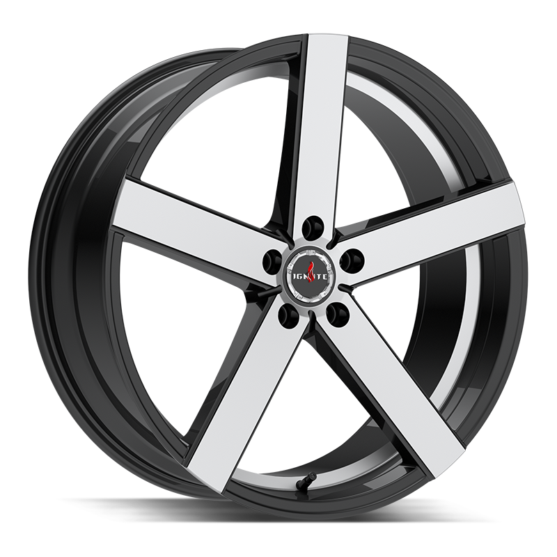 Ignite Spark Gloss Black Machined 22x8.5 5x112 +35