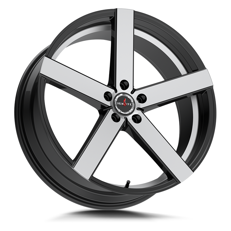 Ignite Spark Gloss Black Machined 22x8.5 5x112 +35